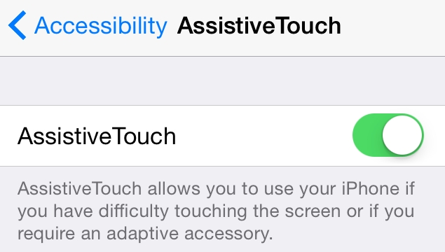 iOS software home button settings