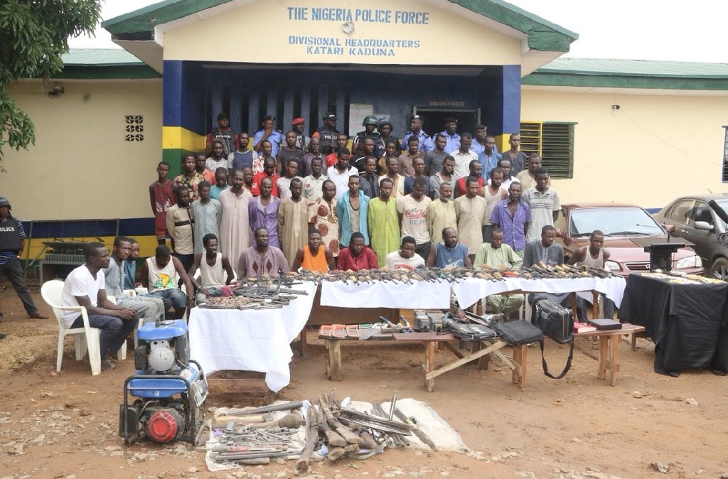Again! Police parade over 50 vicious bandits, criminal militias