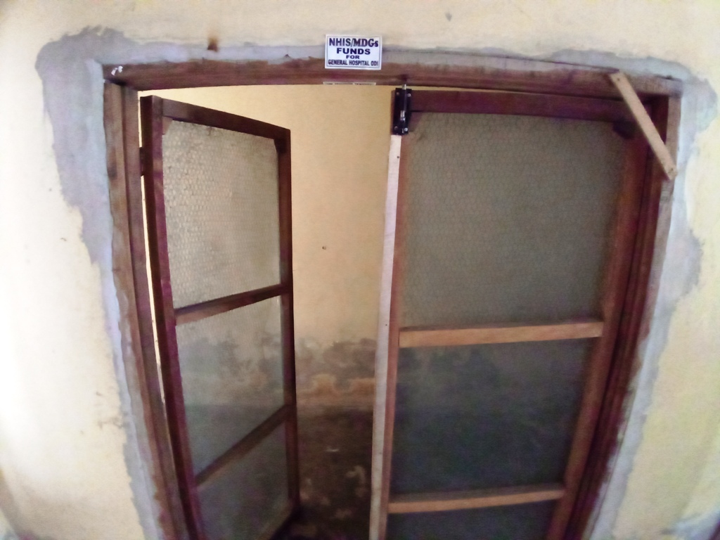 The doors leading to sections of the Odi General Hospital are not better than this one