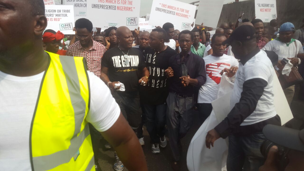 Tight security as #IStandWithNigeria protesters gather at National Stadium
