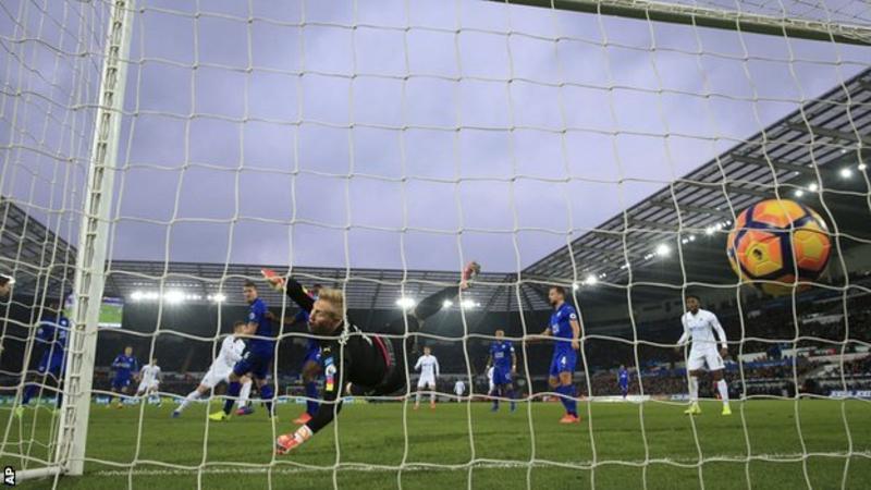 Leicester one point above relegation zone after defeat at Swansea