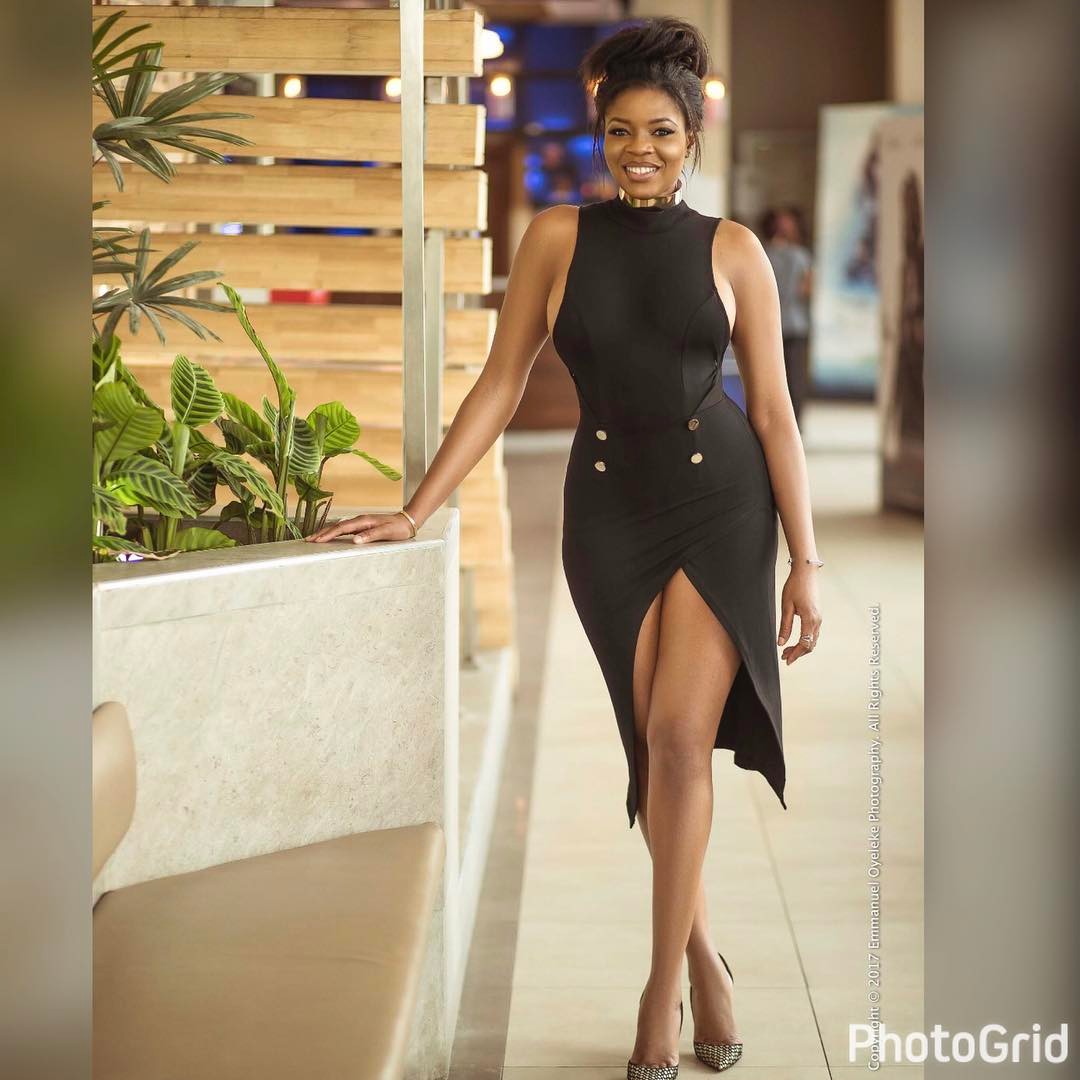 Beauty and brains: Kemi Adetiba looks stunning as she flaunts hot legs, side boobs