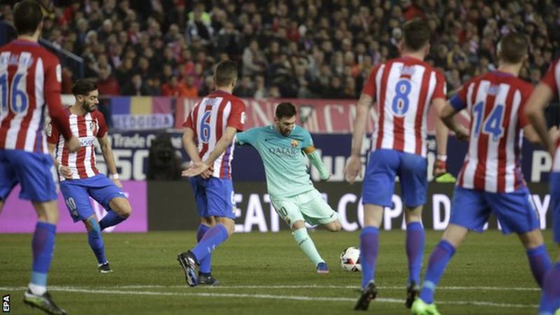 Suarez and Messi give Barcelona first-leg cup win
