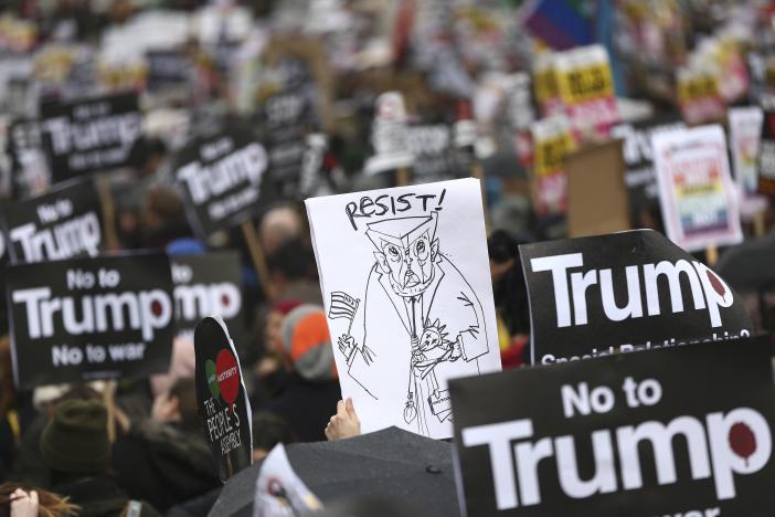 Protest in London against Trump’s refugee temporary ban