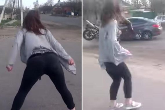 Twerking lady causes major road accident