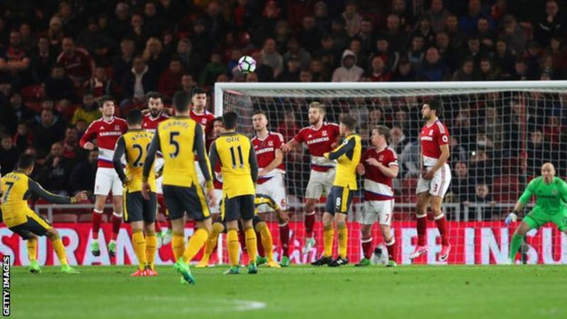 Alexis Sanchez Arsenal beat Boro to keep top-four hopes alive