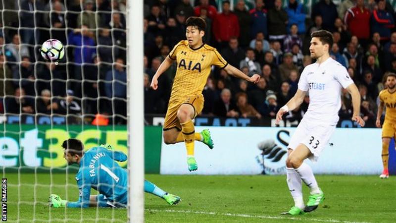 Tottenham keep title hopes alive by beating Swansea