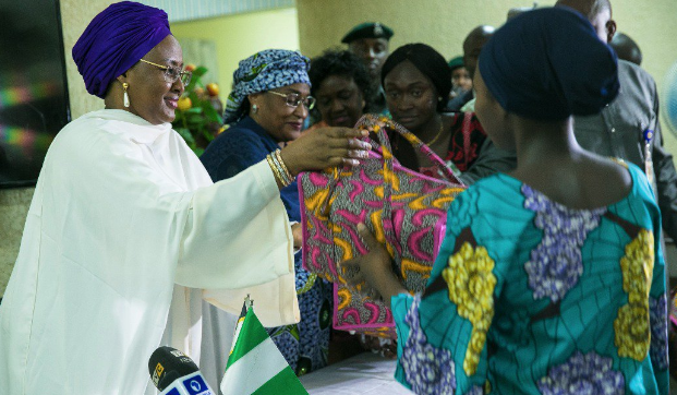 Aisha Buhari meets 82 Chibok school girls [Photos added]