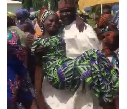 WATCH: Chibok girl dances with father as FG reunites 82 freed girls with parents