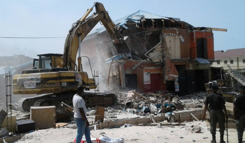 Lagos Task Force demolishes 120 illegal shops, structures in Lekki