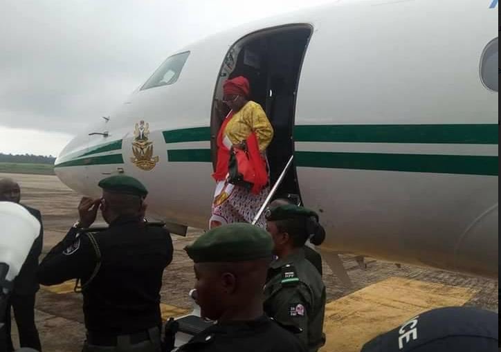 Aisha Buhari arrives Bauchi for graduation ceremony