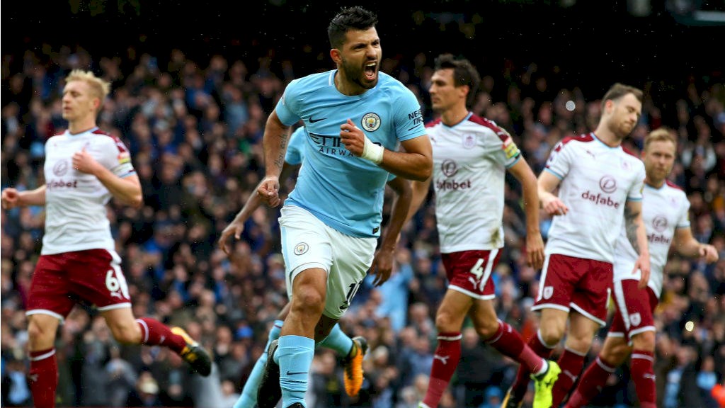 Sergio Aguero scores twice as Man City  survive Burnley scare