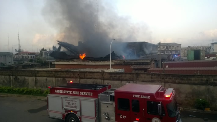 Goods destroyed as fire guts shops in Lagos market