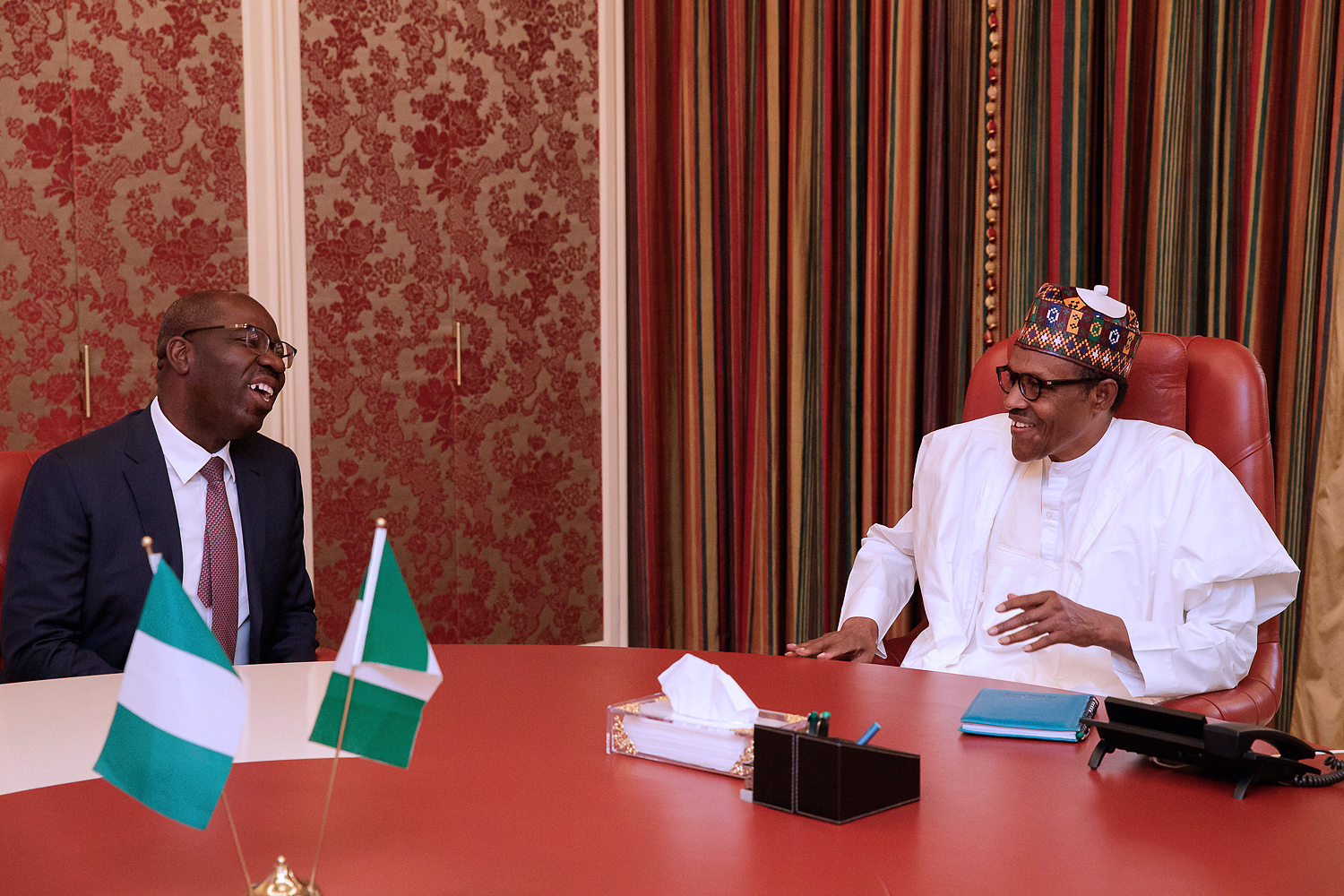 Buhari, Obaseki meet in Abuja; discuss human trafficking, welfare of Libyan returnees
