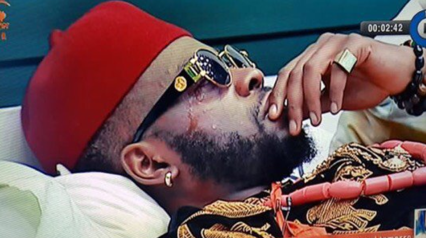 #BBNaija: Teddy A heartbroken sheds tears over Bambam’s eviction