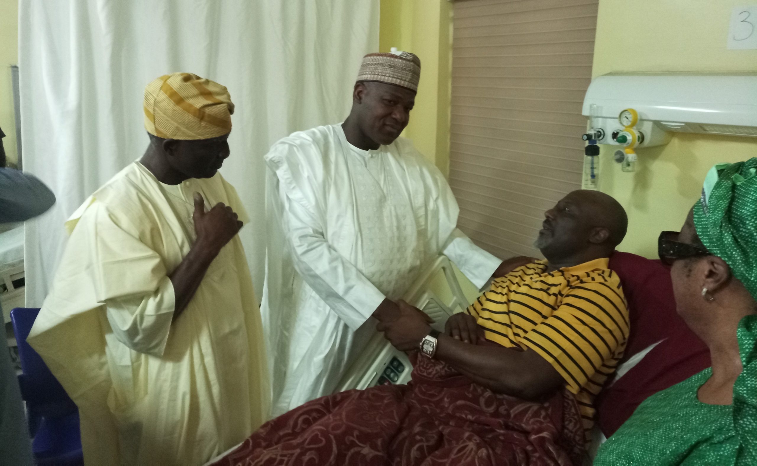 Dogara, House Leaders visit Melaye in National Hospital