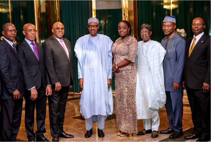 [JUST IN] NYSC certificate scandal: Adeosun meets Buhari in Aso Rock