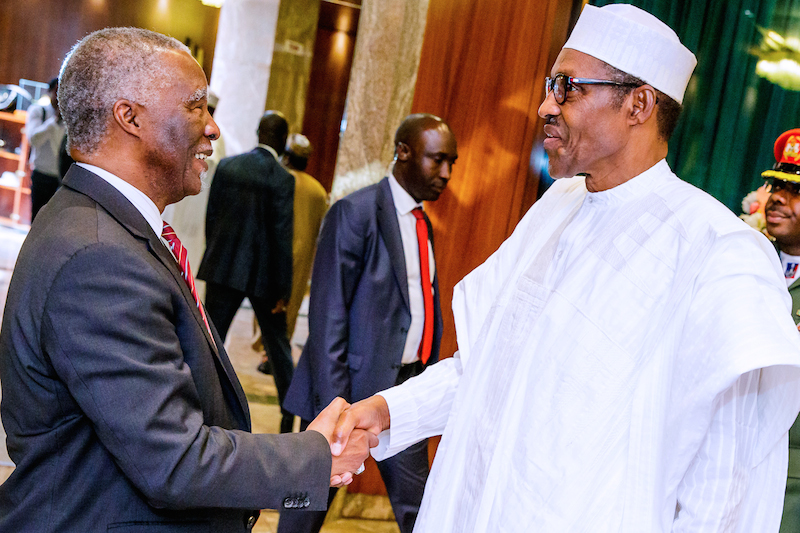 Buhari hosts Thabo Mbeki in Aso Villa, reinstates commitment to anti-corruption war