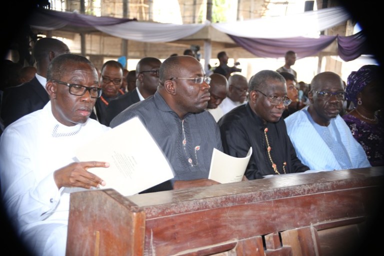 [Photos] Jonathan, Oshiomhole, Dangote, Governors others attend Anenih’s funeral