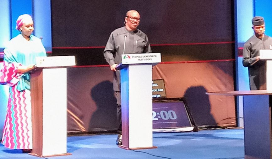 #2019Debate: Osinbajo, Obi throw jabs at each other over state of economy, subsidy regime, others