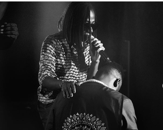 Excitement as Adekunle Gold kneels for Asa[Photos]