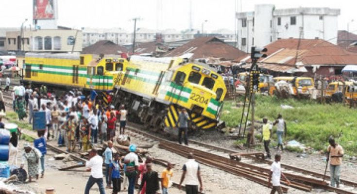 UPDATED: Scores trapped as train derails in Lagos [VIDEO]