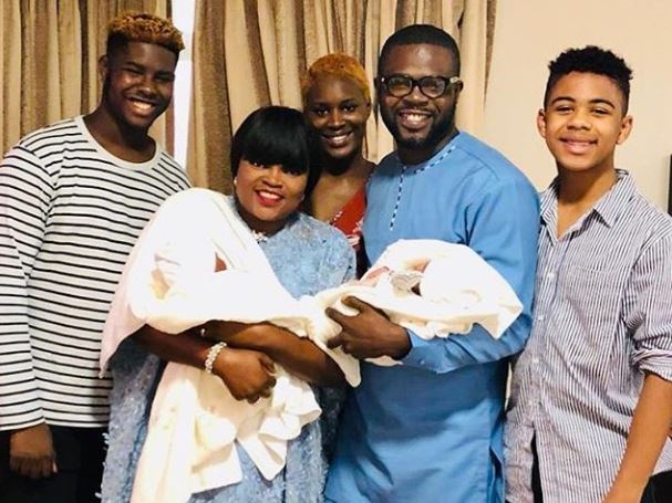 Finally Funke Akindele, husband release pictures of twin boys to curious fans