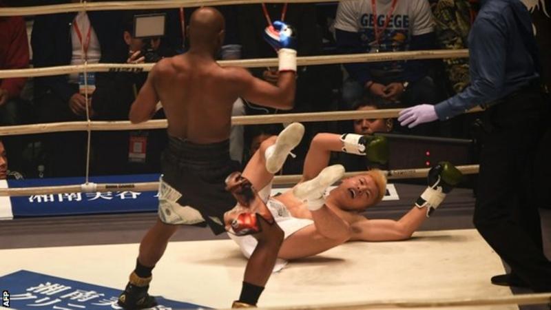 Boxing: Mayweather knocks down Nasukawa in 140 seconds