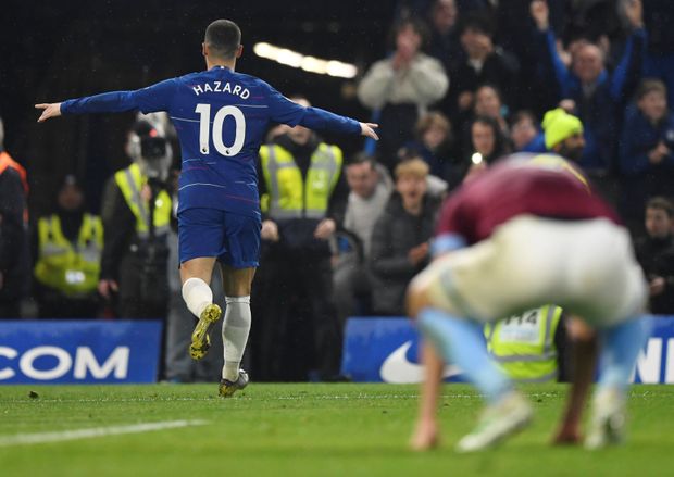 EPL: Hazard doubles push Chelsea to top three