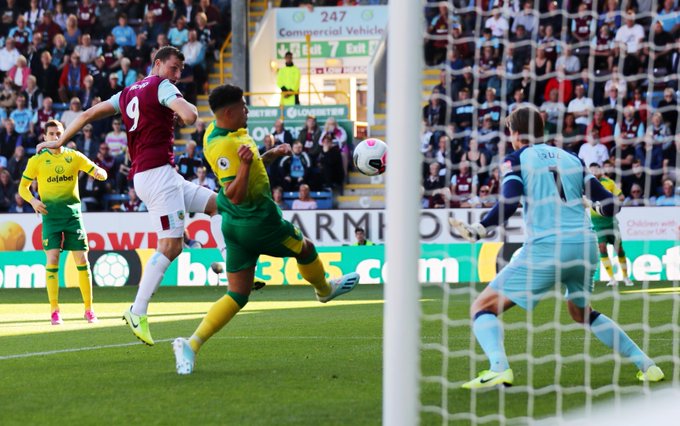 EPL: Wood scores twice as Burnley bring Norwich City down