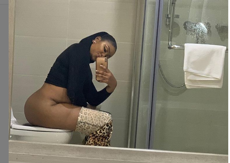 Etinosa’s toilet picture hits social media