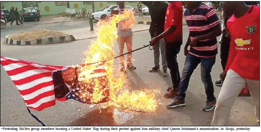 Fear as Anti-Trump protests spread, Shiites burn US flags in Abuja