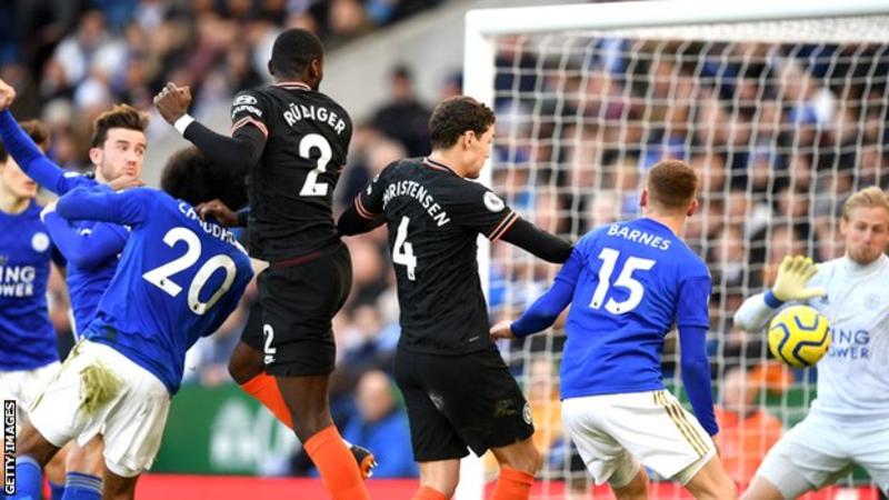 Rudiger scores twice as Chelsea draw Leicester