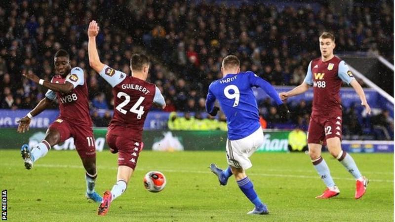 EPL: Vardy scores twice as Leicester thrash Villa