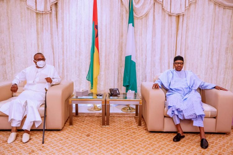 JUST IN: Buhari receives Madagascan COVID-19 drug from Guinea Bissau’s President [Photo]