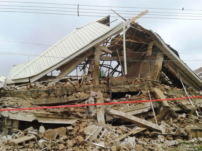 [Video]Two die as eight storey building collapses in Imo