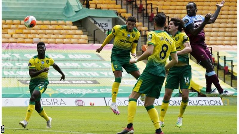 EPL: Norwich relegated as Antonio scores four for Hammers
