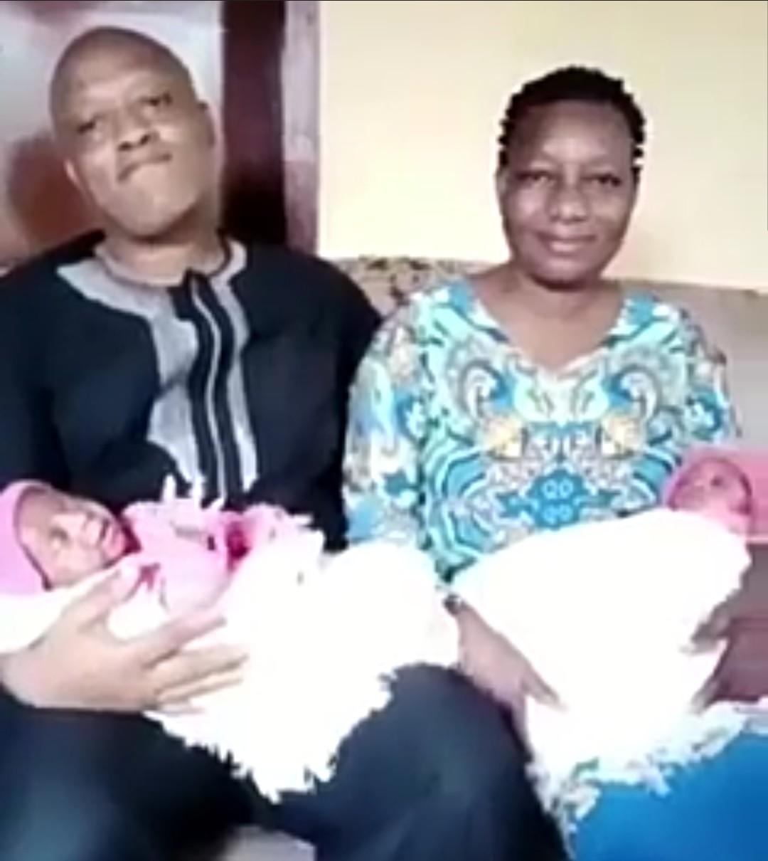VIDEO: Nigerian couple celebrates ‘miracle twins’ as wife welcomes second baby three weeks after delivering first