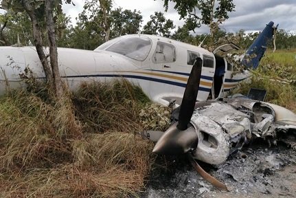 Photo: Plane overloaded with cocaine crashes on take-off