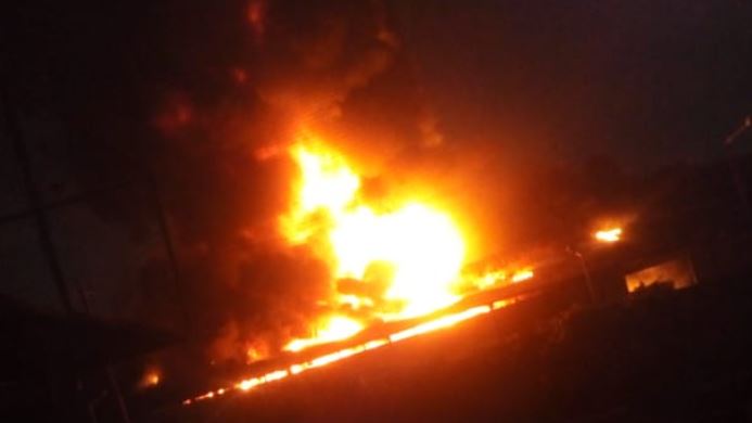 Fire razes another Lagos market