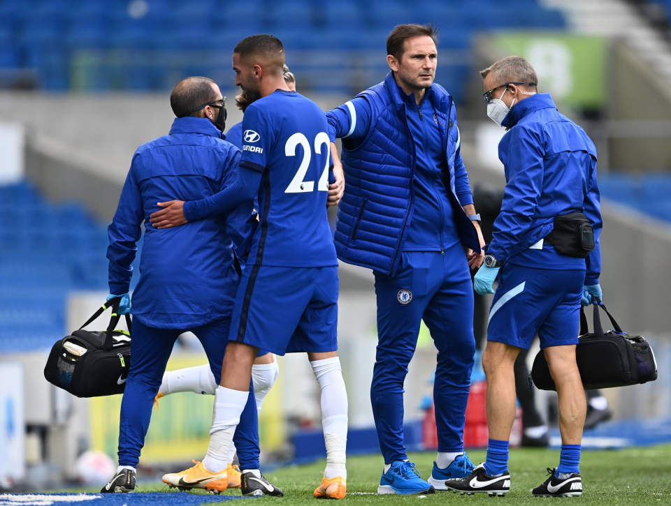 Hakim Ziyech injured on Chelsea debut