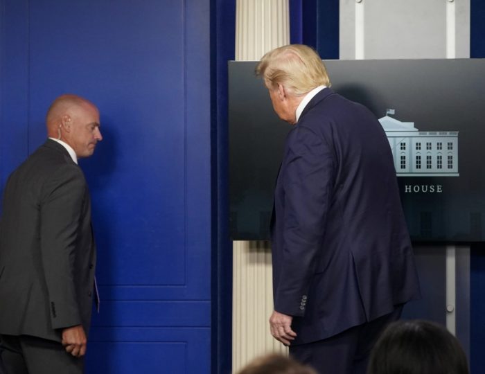 Trump evacuated from White House briefing room as gunman shoots sporadically