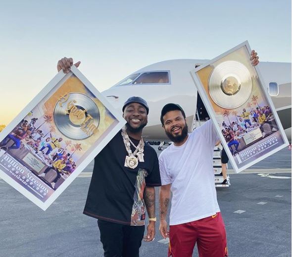 Davido shows off Sony Music plaque as album hits 1bn streams