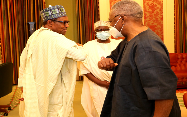 Buhari meets T.Y. Danjuma at Aso Villa