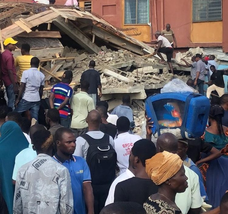 BREAKING: Building under construction collapses in Lagos [PHOTOS]