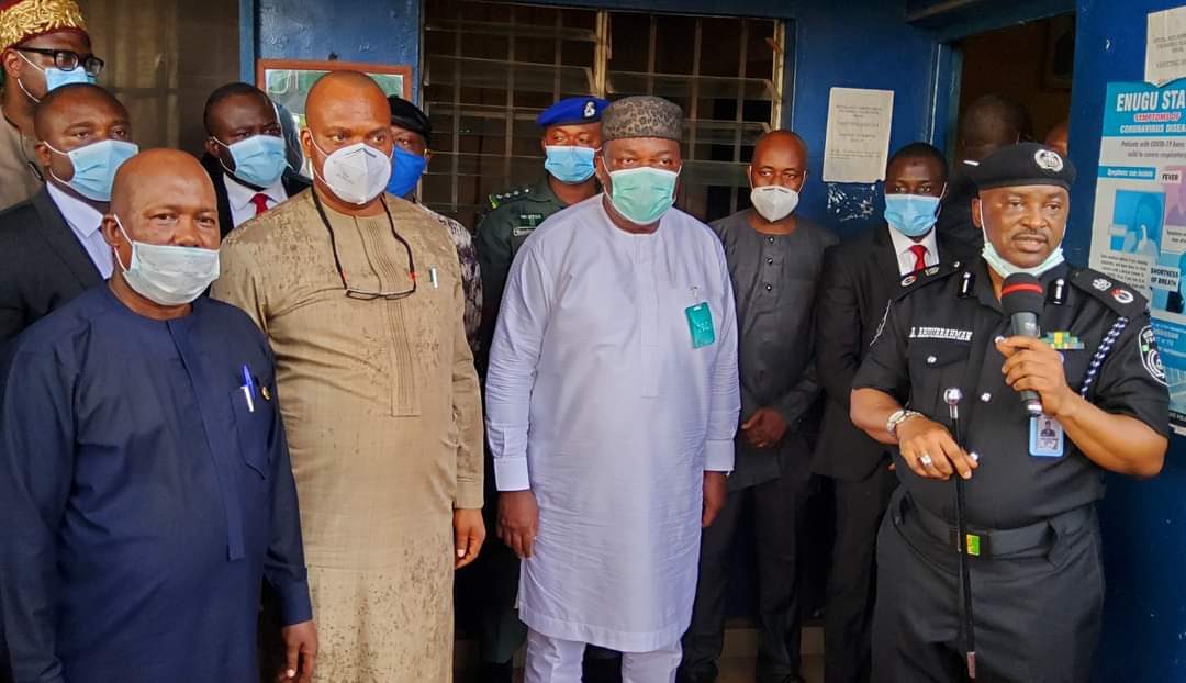 #EndSARS: Ugwuanyi visits defunct SARS office to confirm closure [Photos]