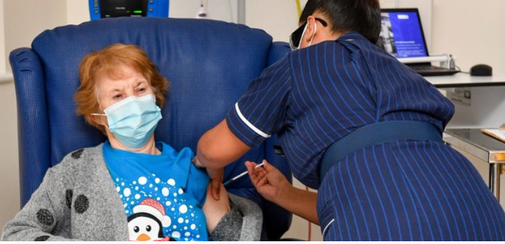 90-year-old grandmother becomes first to receive Covid vaccine