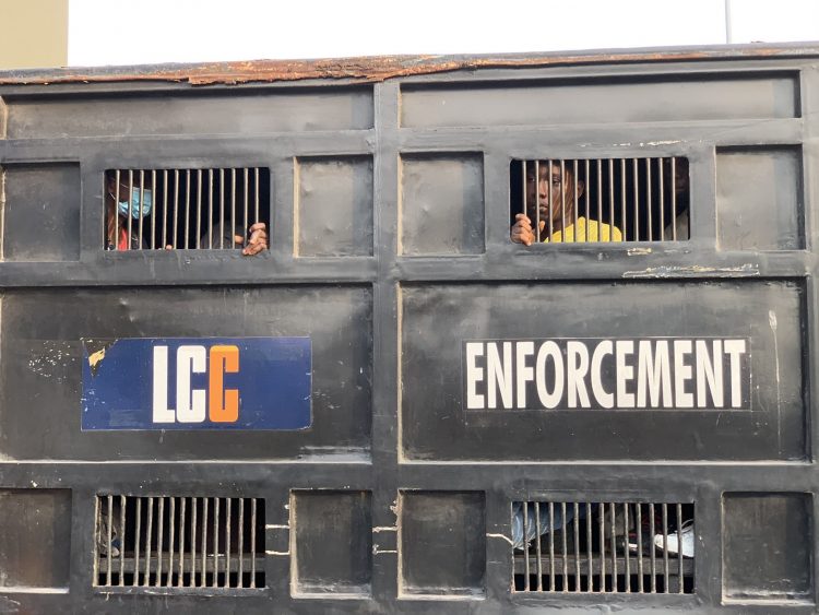 Photos/Video: Police arrest, lockup more #OccuppyLekki Protesters inside Black Maria
