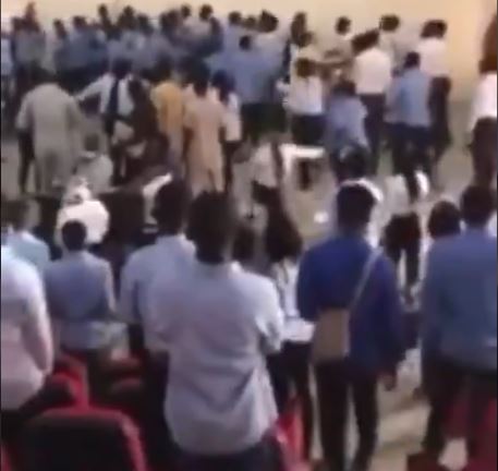 Aggrieved UniAbuja students beat lecturer for assembling answer scripts 45-minute into 3-hour exam[VIDEO]