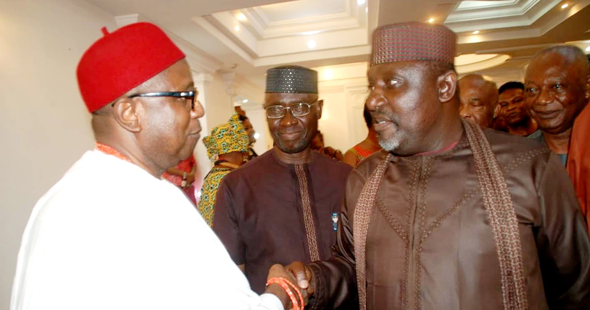 Drama as Imo monarch attacks ex-gov Okorocha inside plane with walking stick